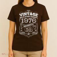 50th Birthday 1976 Vintage Quality Without Compromise  T-Shirt thumb 4