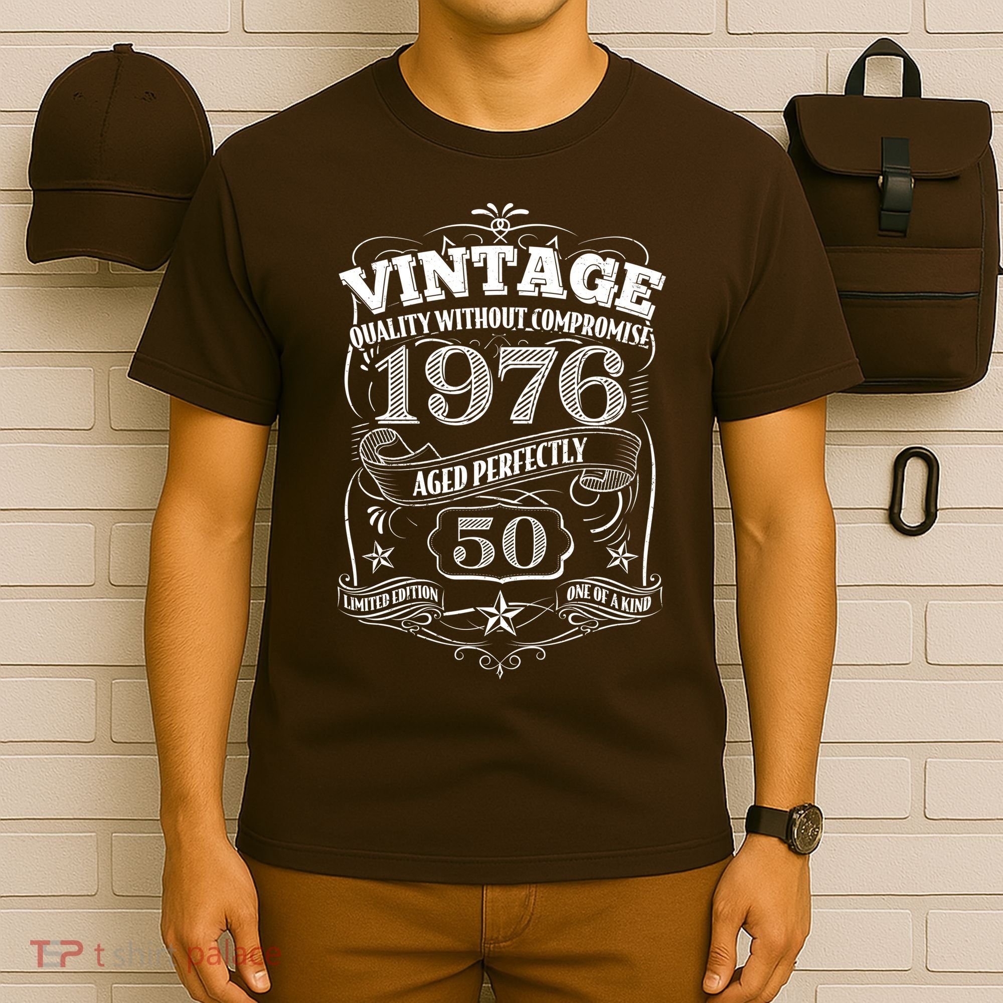 50th Birthday 1976 Vintage Quality Without Compromise  T-Shirt