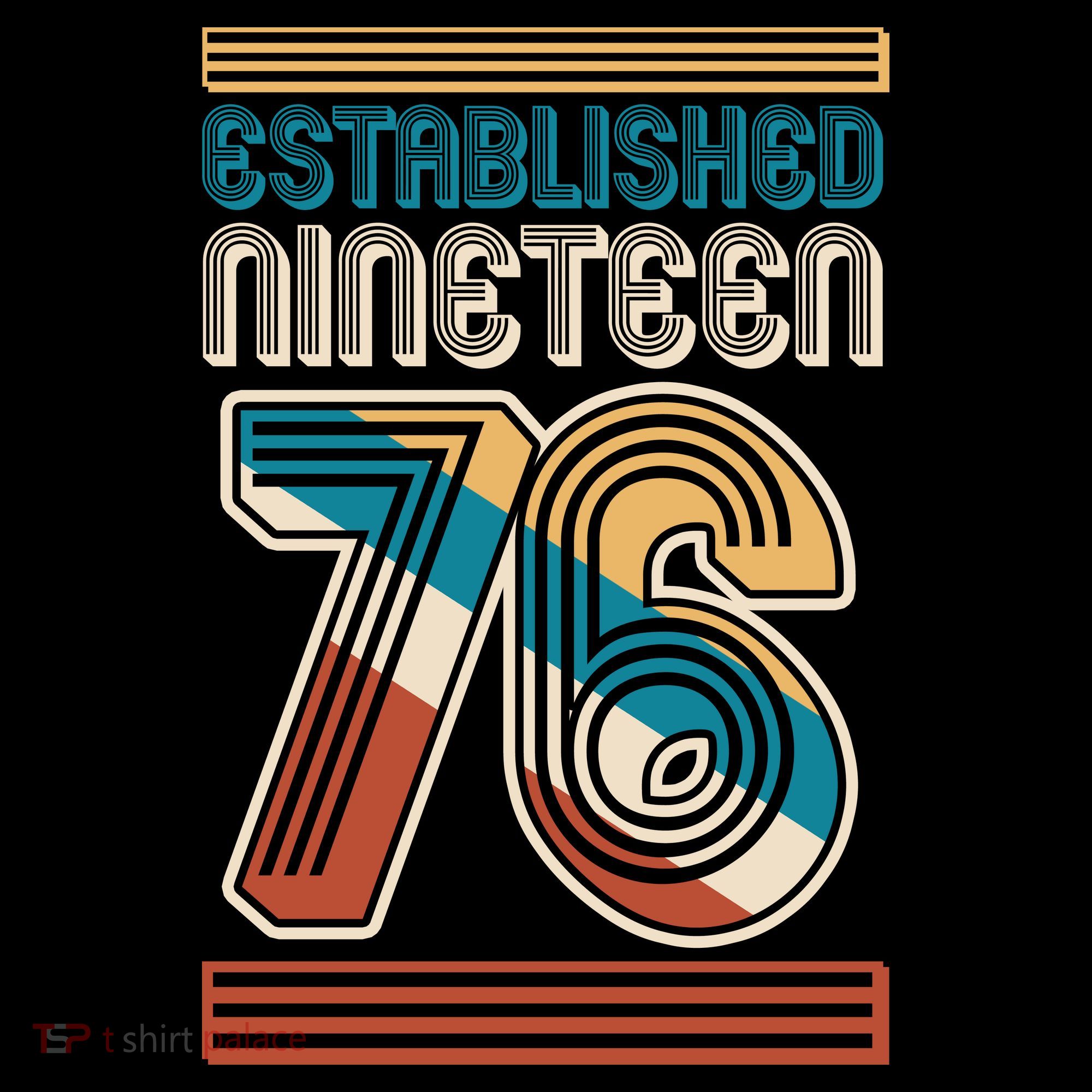 50th Birthday 1976 Established Nineteen 76 Bucket Hat
