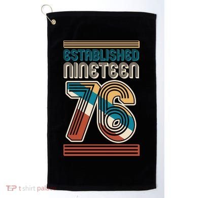 50th Birthday 1976 Established Nineteen 76 Golf Towel