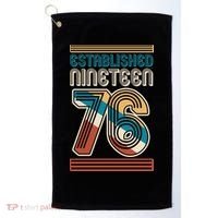 50th Birthday 1976 Established Nineteen 76 Golf Towel thumb 0