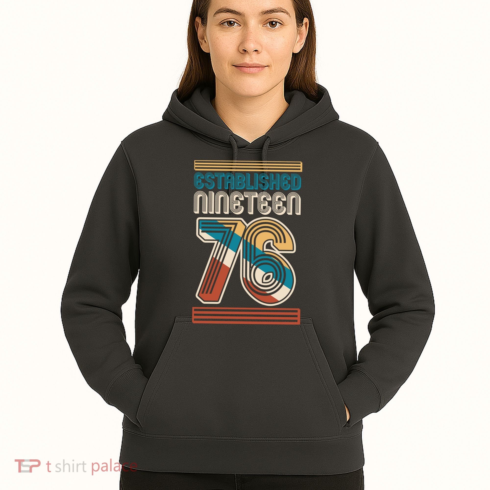 50th Birthday 1976 Established Nineteen 76 Hoodie