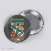 50th Birthday 1976 Established Nineteen 76 Button thumb 0