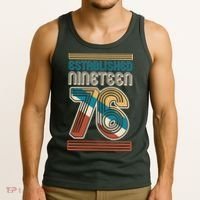 50th Birthday 1976 Established Nineteen 76 Tank Top thumb 3