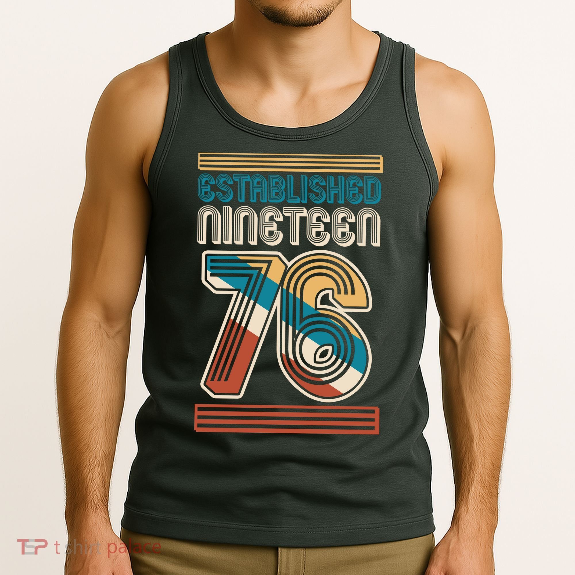 50th Birthday 1976 Established Nineteen 76 Tank Top