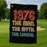 50th Birthday 1976 The Man Myth The Legend Golf Towel thumb 1