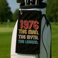 50th Birthday 1976 The Man Myth The Legend Golf Towel thumb 2