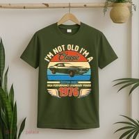 50 Birthday 1976 I'm Not Old I'm A Classic Custom Built Vintage Muscle Car T-Shirt thumb 2