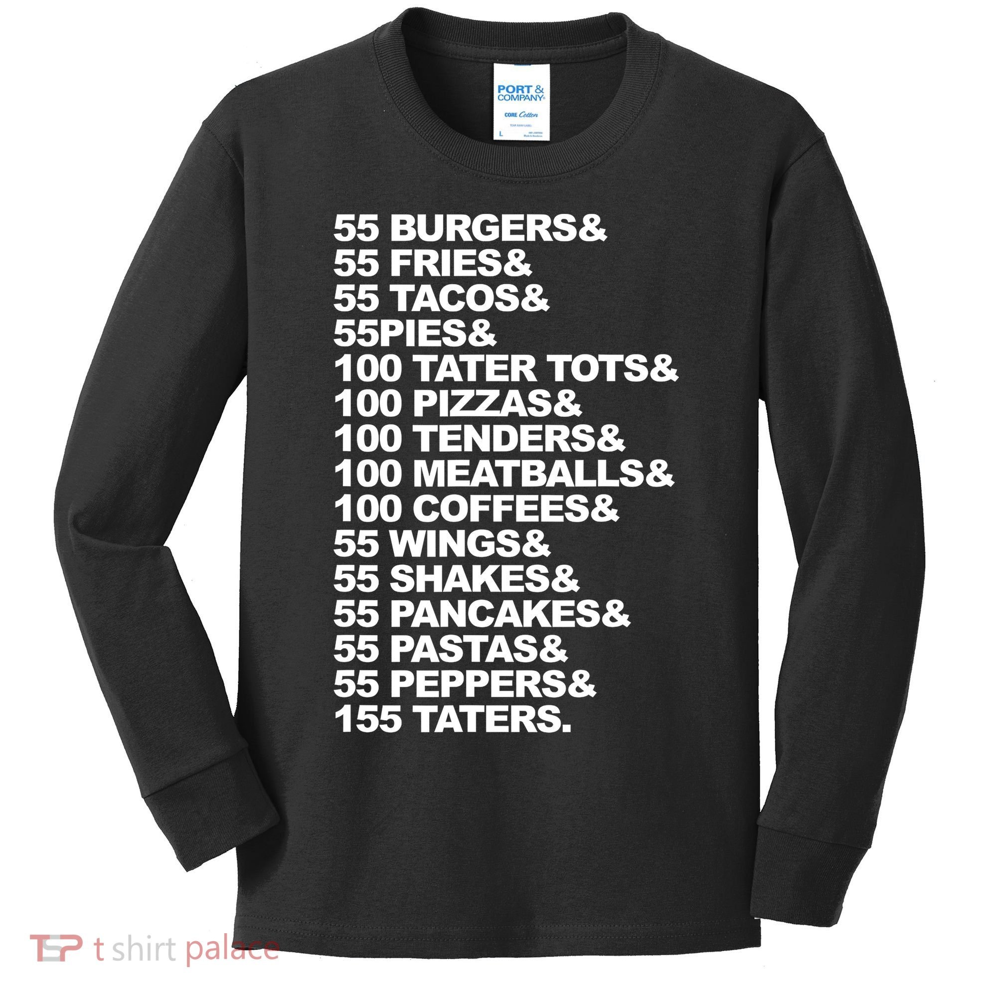 55 Burgers 55 Fries I Think You Should Leave Kids Long Sleeve Shirt