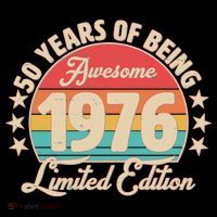 50th Birthday 50 Years Of Being Awesome 1976 Limited Edition Stripe Pom Pom Beanie thumb 2