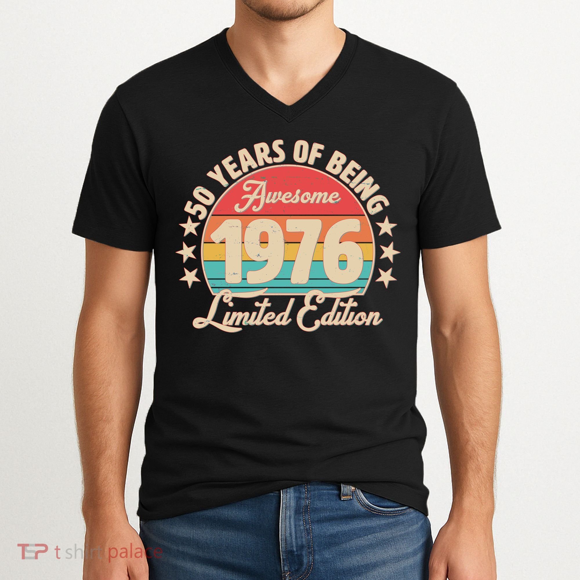 50th Birthday 50 Years Of Being Awesome 1976 Limited Edition V-Neck T-Shirt
