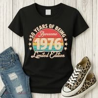 50th Birthday 50 Years Of Being Awesome 1976 Limited Edition Women's T-Shirt thumb 3