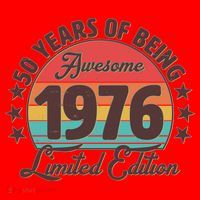 50th Birthday 50 Years Of Being Awesome 1976 Limited Edition Santa Hat thumb 1