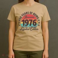 50th Birthday 50 Years Of Being Awesome 1976 Limited Edition T-Shirt thumb 4