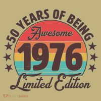 50th Birthday 50 Years Of Being Awesome 1976 Limited Edition Mousepad thumb 1