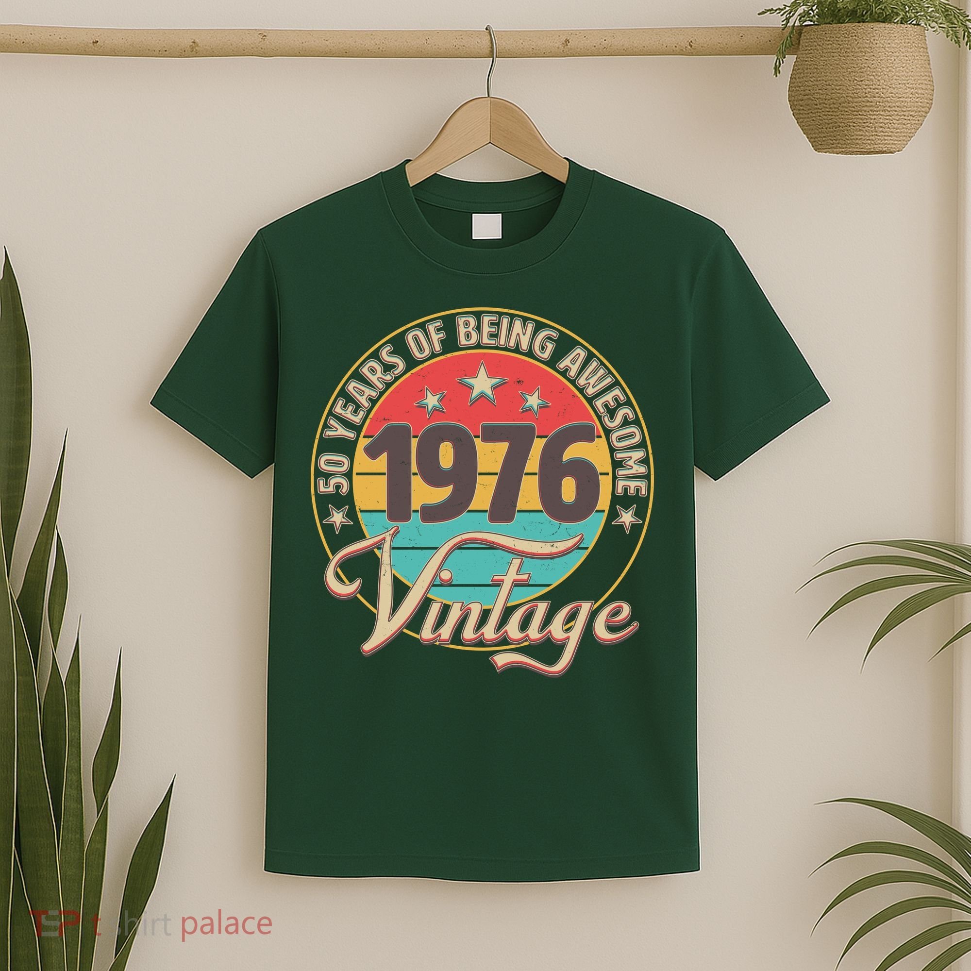 50th Birthday 50 Years Of Being Awesome 1976 Vintage  T-Shirt