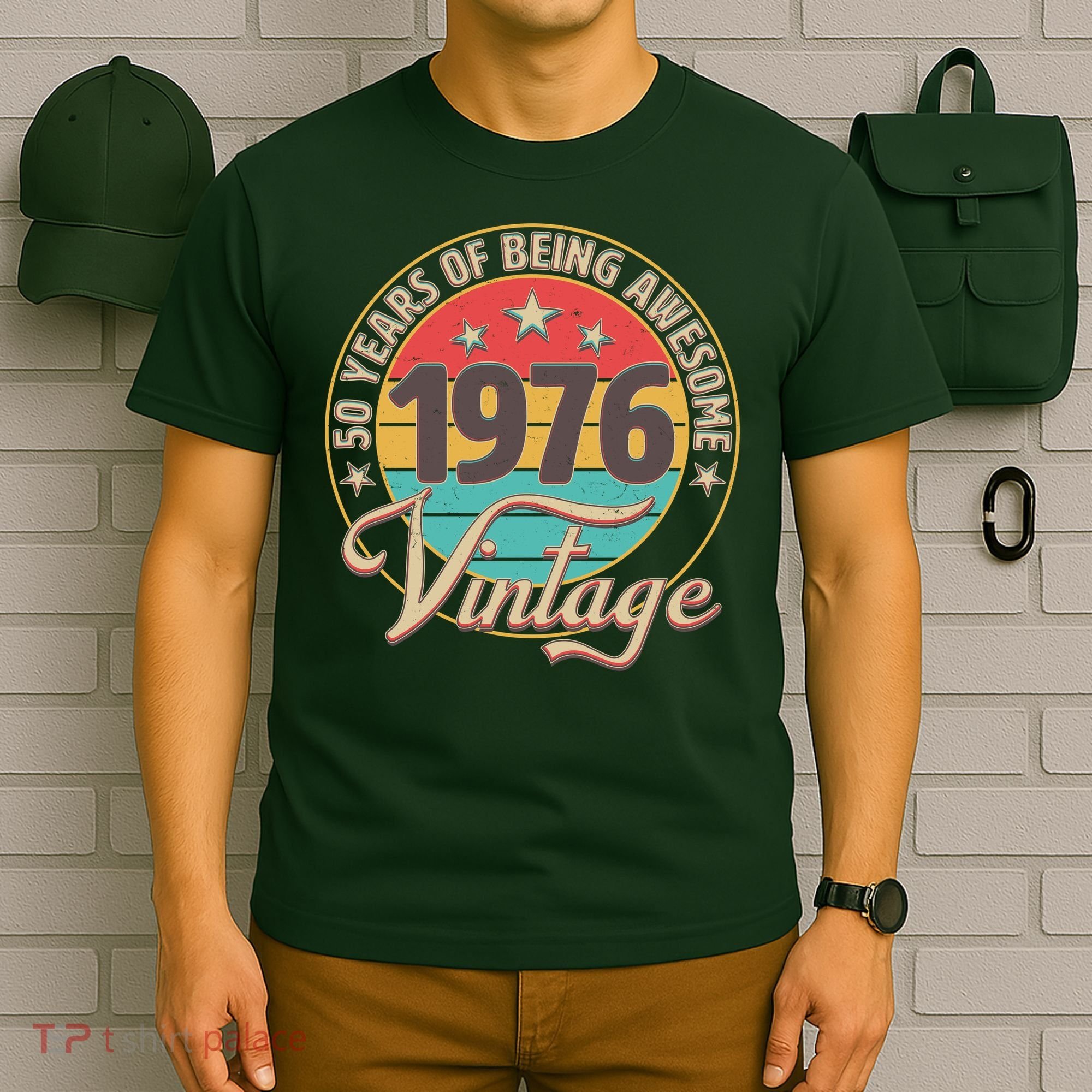 50th Birthday 50 Years Of Being Awesome 1976 Vintage  T-Shirt