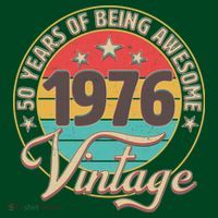 50th Birthday 50 Years Of Being Awesome 1976 Vintage  T-Shirt thumb 7