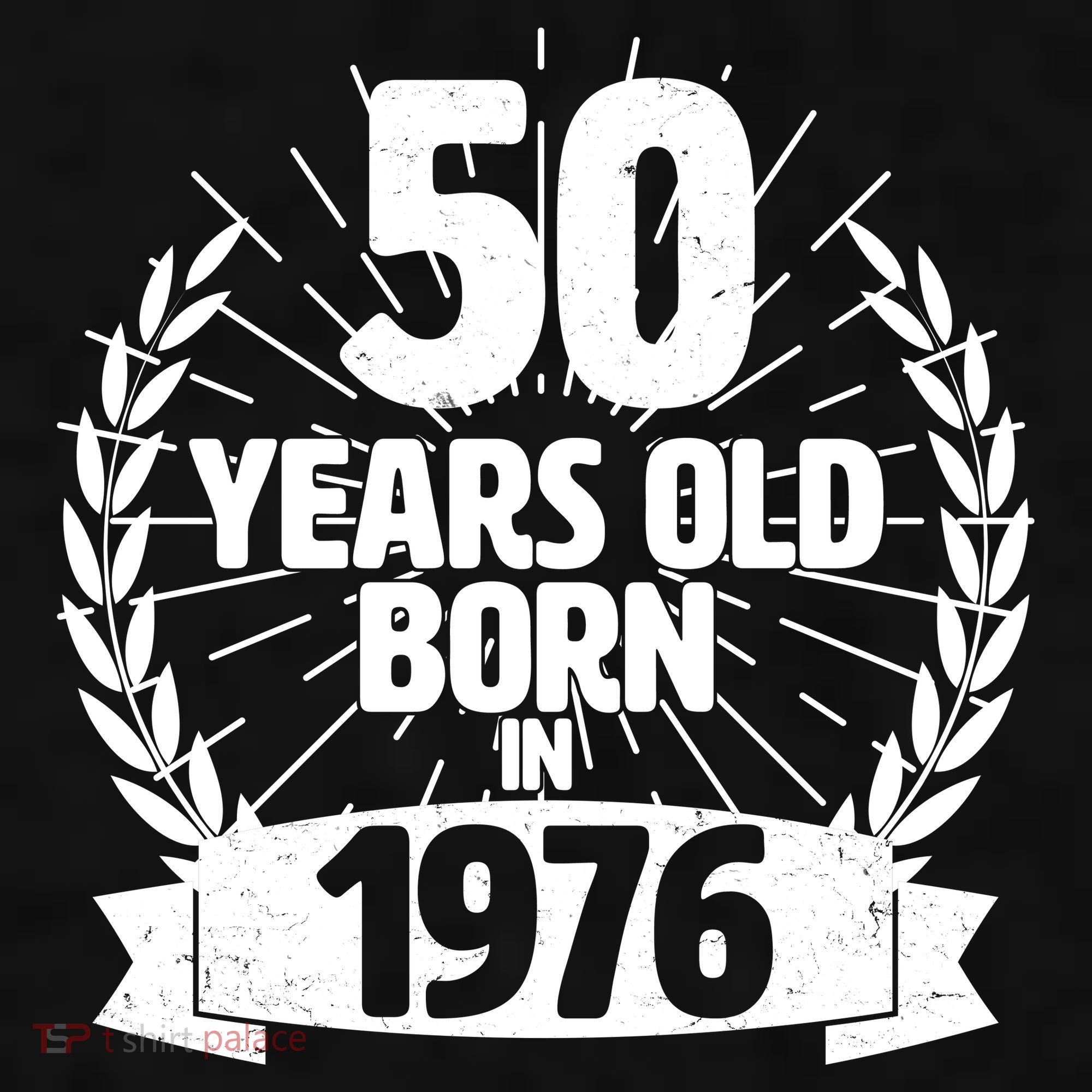50th Birthday 50 Years Old Born In 1976 Wreath Banner  Ladies PosiCharge Tri-Blend Wicking Tank