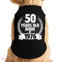 50th Birthday 50 Years Old Born In 1976 Wreath Banner  Doggie Tank thumb 0