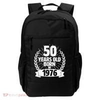 50th Birthday 50 Years Old Born In 1976 Wreath Banner  Backpack thumb 0