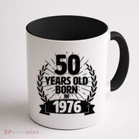 50th Birthday 50 Years Old Born In 1976 Wreath Banner  Coffee Mug thumb 1