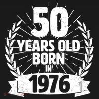 50th Birthday 50 Years Old Born In 1976 Wreath Banner  Women's Hoodie thumb 2