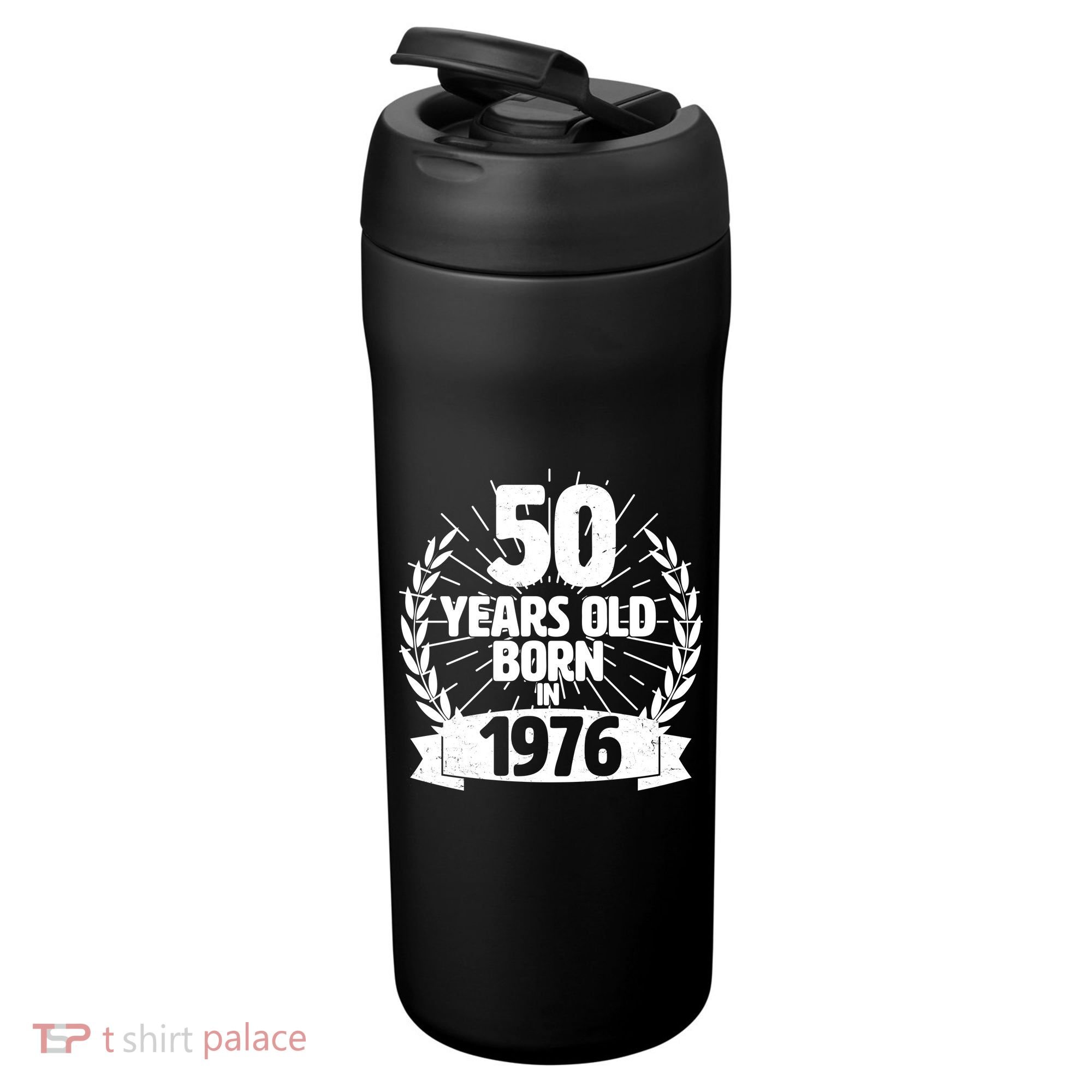 50th Birthday 50 Years Old Born In 1976 Wreath Banner  24oz Duet Stainless Steel Tumbler