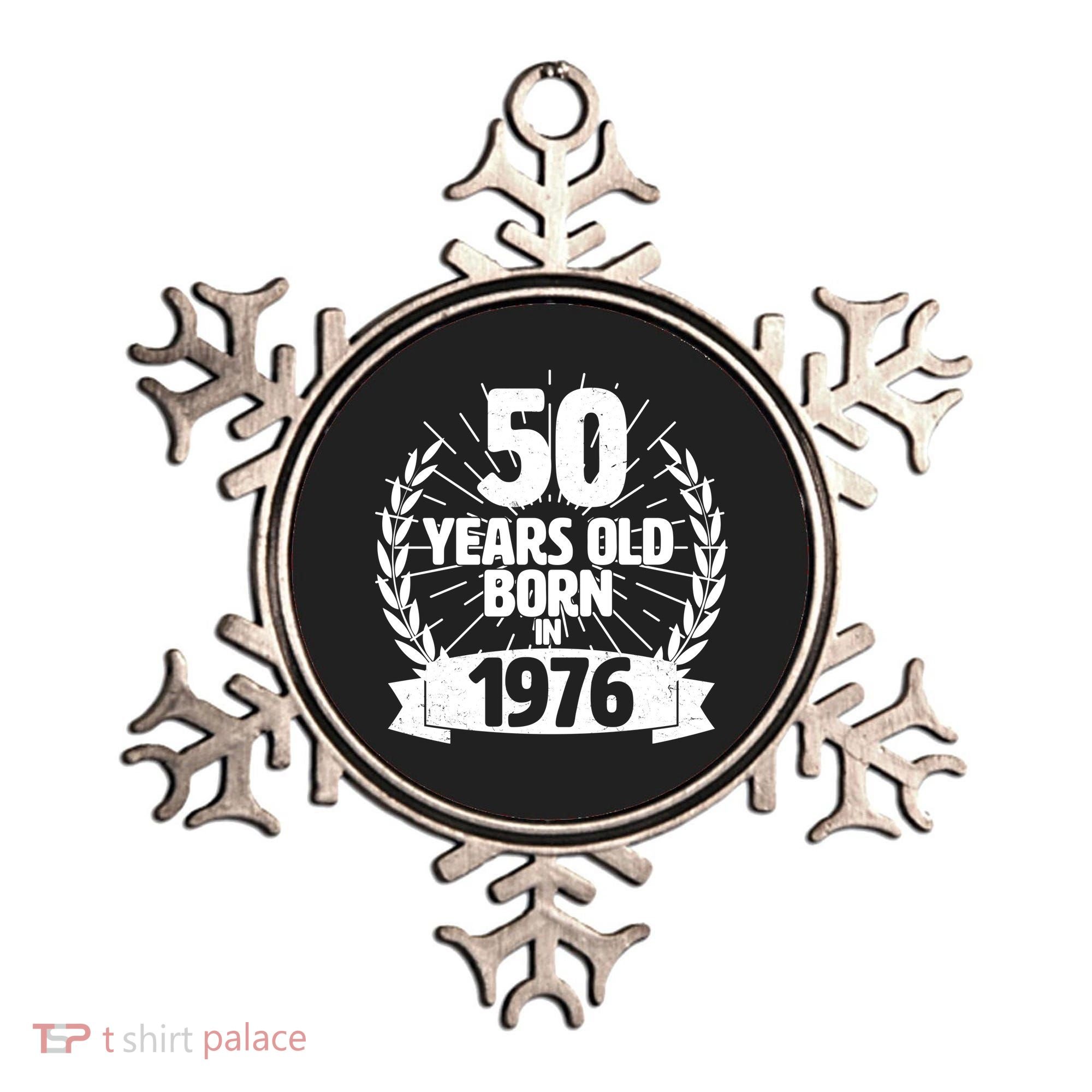 50th Birthday 50 Years Old Born In 1976 Wreath Banner  Ornament