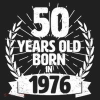 50th Birthday 50 Years Old Born In 1976 Wreath Banner  Plastic Christmas Ball Ornament thumb 1