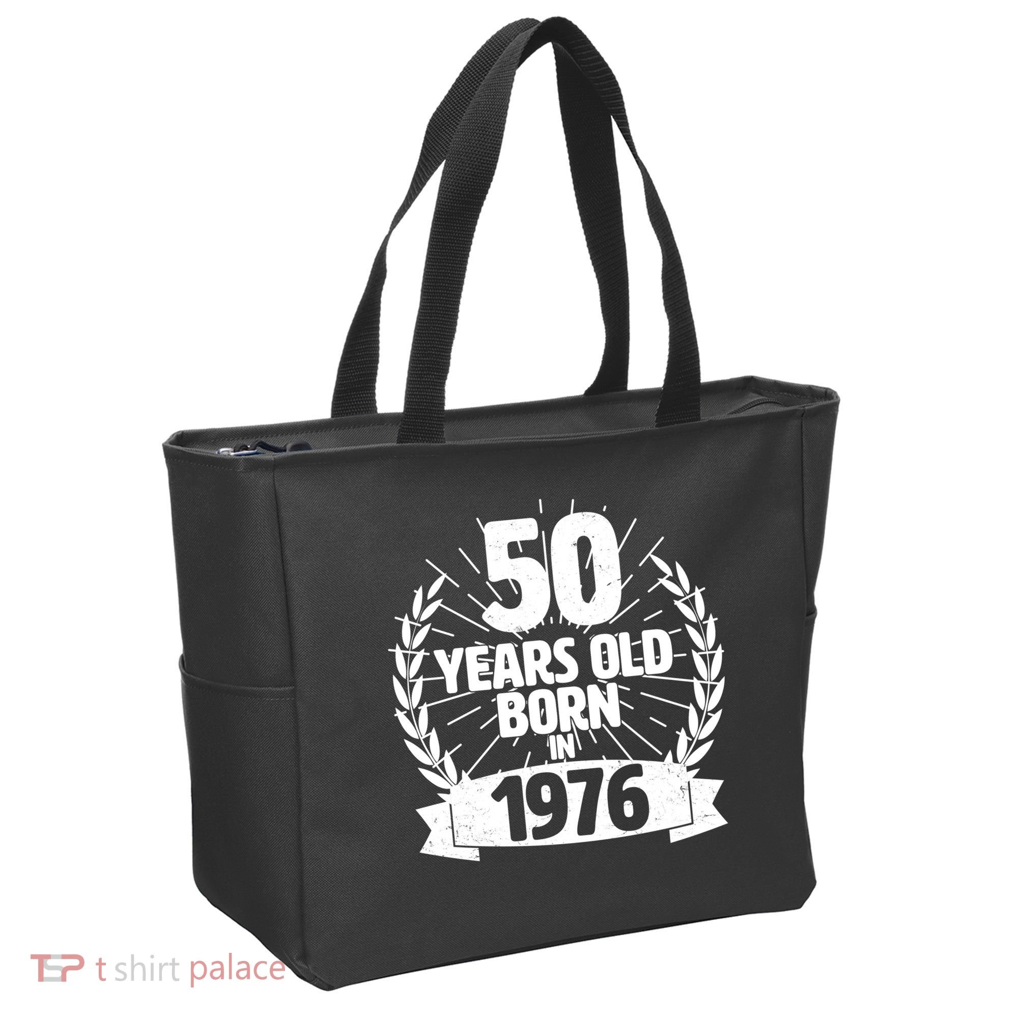 50th Birthday 50 Years Old Born In 1976 Wreath Banner  Tote Bag