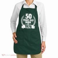 50th Birthday 50 Years Old Born In 1976 Wreath Banner  Apron thumb 2
