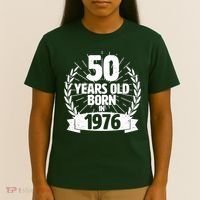 50th Birthday 50 Years Old Born In 1976 Wreath Banner  T-Shirt thumb 4