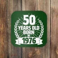 50th Birthday 50 Years Old Born In 1976 Wreath Banner  Coaster thumb 0