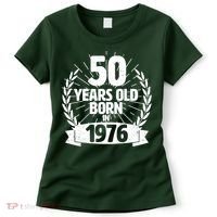50th Birthday 50 Years Old Born In 1976 Wreath Banner  Women's T-Shirt thumb 0