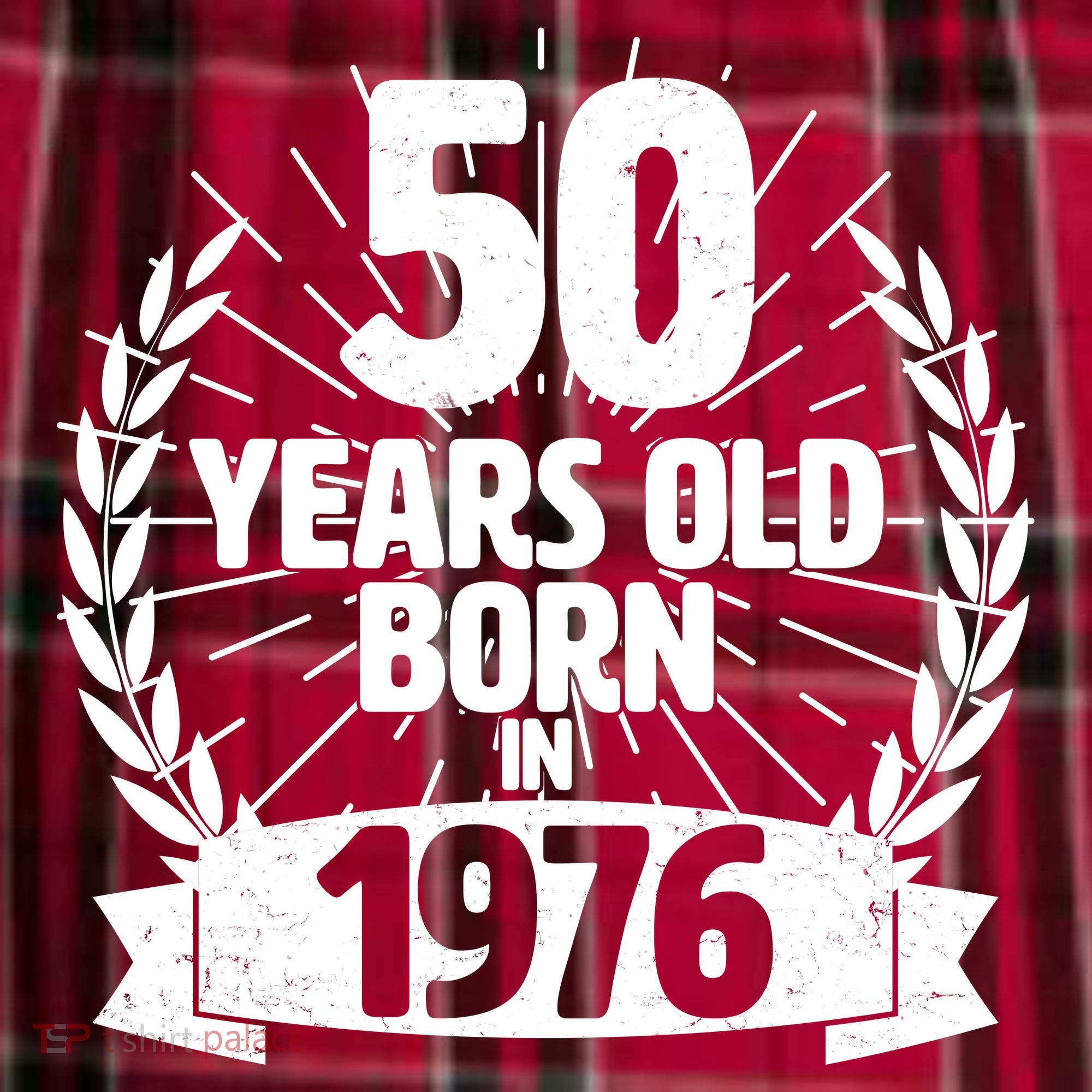 50th Birthday 50 Years Old Born In 1976 Wreath Banner  Women's Flannel Plaid Pajama Pants