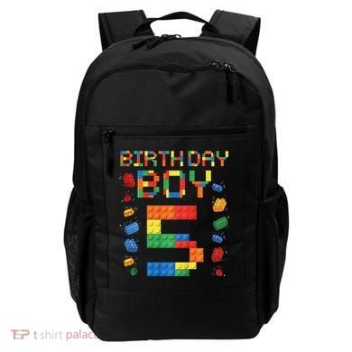 5th Birthday 5 Years Old Block Building Gift Backpack
