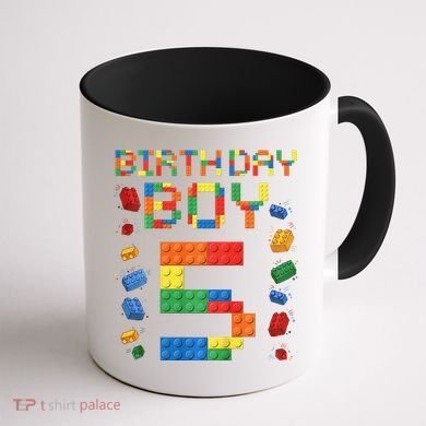 5th Birthday 5 Years Old Block Building Gift Coffee Mug back
