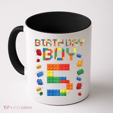 5th Birthday 5 Years Old Block Building Gift Coffee Mug