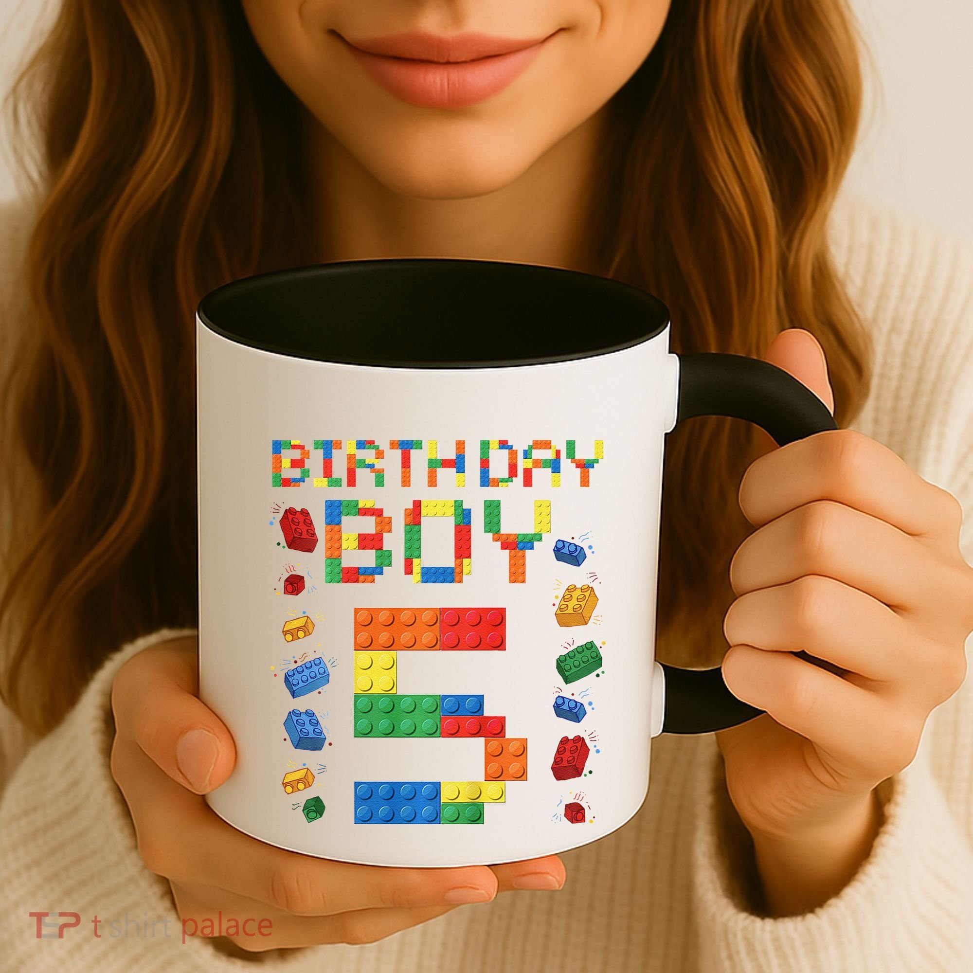 5th Birthday 5 Years Old Block Building Gift Coffee Mug