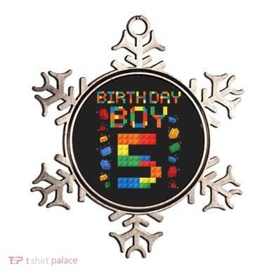 5th Birthday 5 Years Old Block Building Gift Ornament