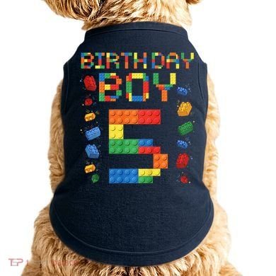 5th Birthday 5 Years Old Block Building Gift Doggie Tank