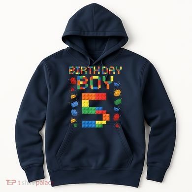 5th Birthday 5 Years Old Block Building Gift Hoodie