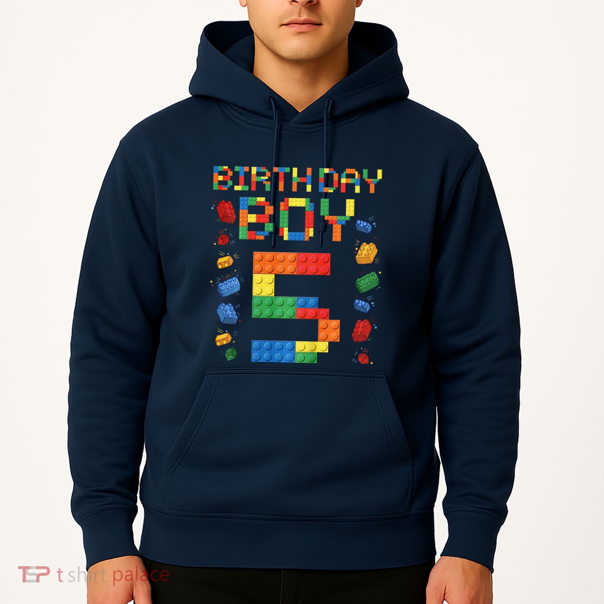 5th Birthday 5 Years Old Block Building Gift Hoodie