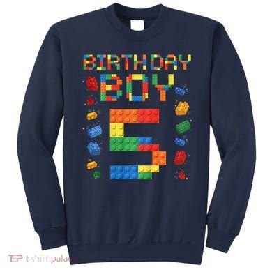 5th Birthday 5 Years Old Block Building Gift Sweatshirt