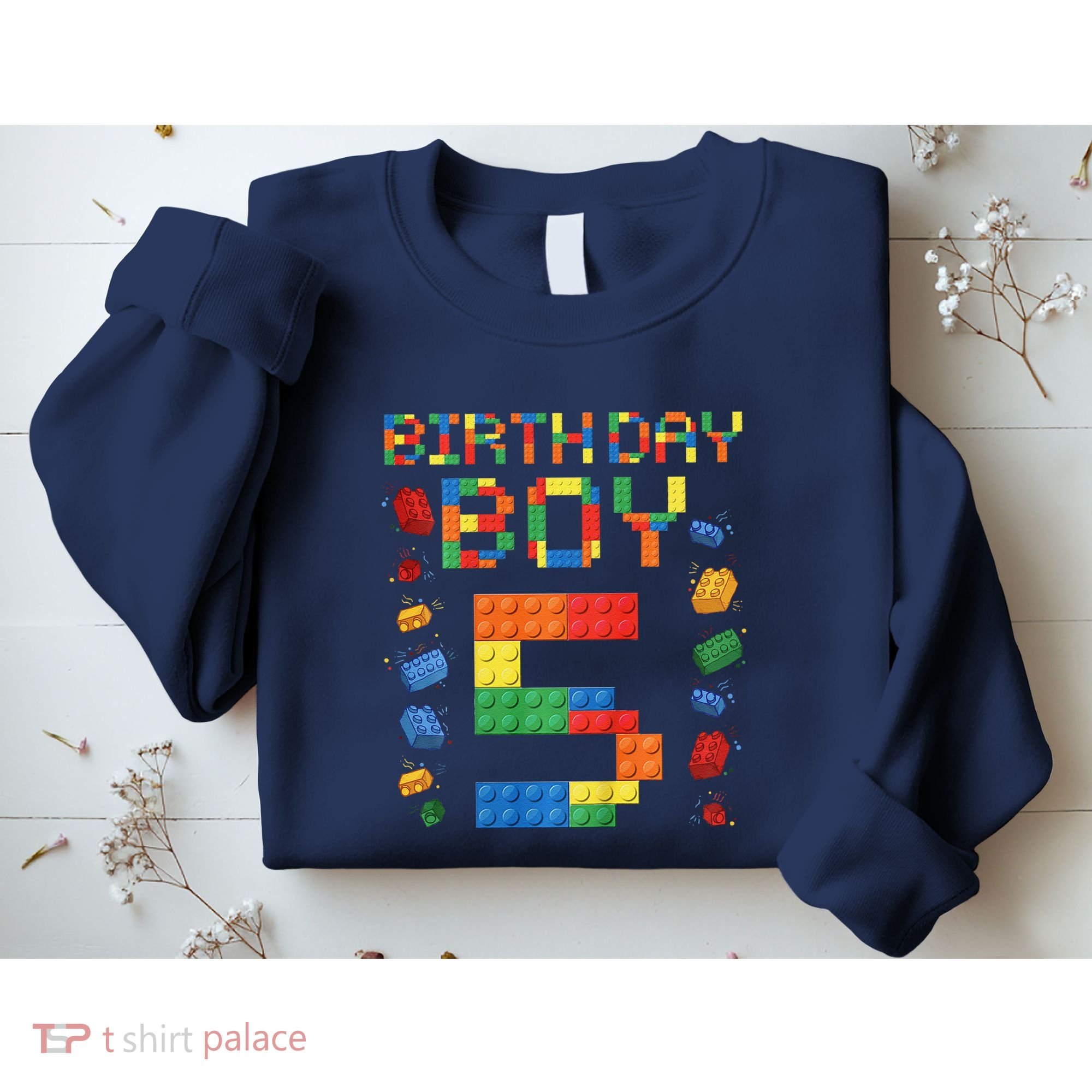 5th Birthday 5 Years Old Block Building Gift Sweatshirt