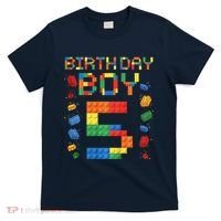 5th Birthday 5 Years Old Block Building Gift T-Shirt thumb 0