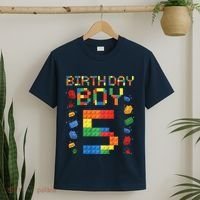 5th Birthday 5 Years Old Block Building Gift T-Shirt thumb 2