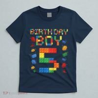 5th Birthday 5 Years Old Block Building Gift T-Shirt thumb 5