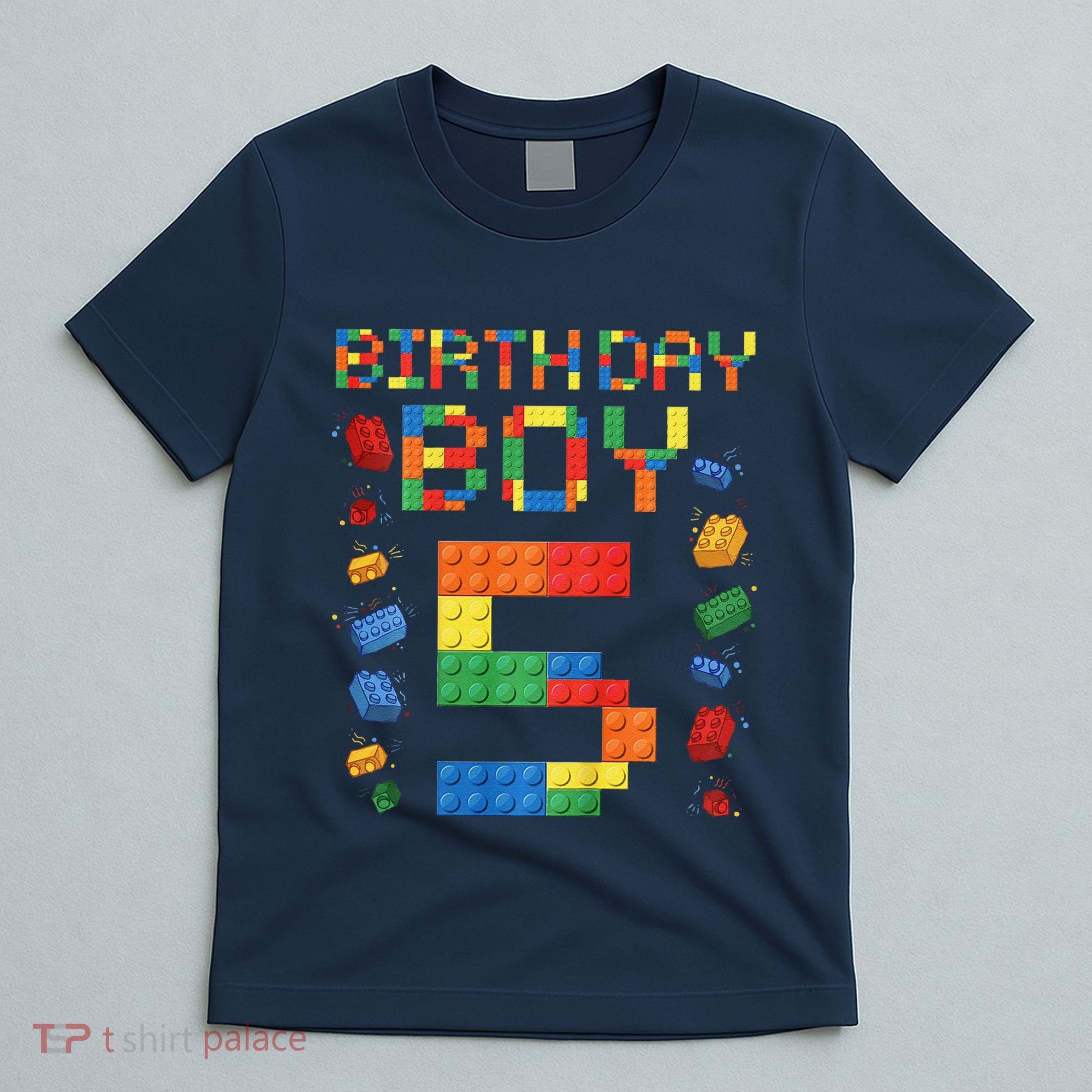 5th Birthday 5 Years Old Block Building Gift T-Shirt